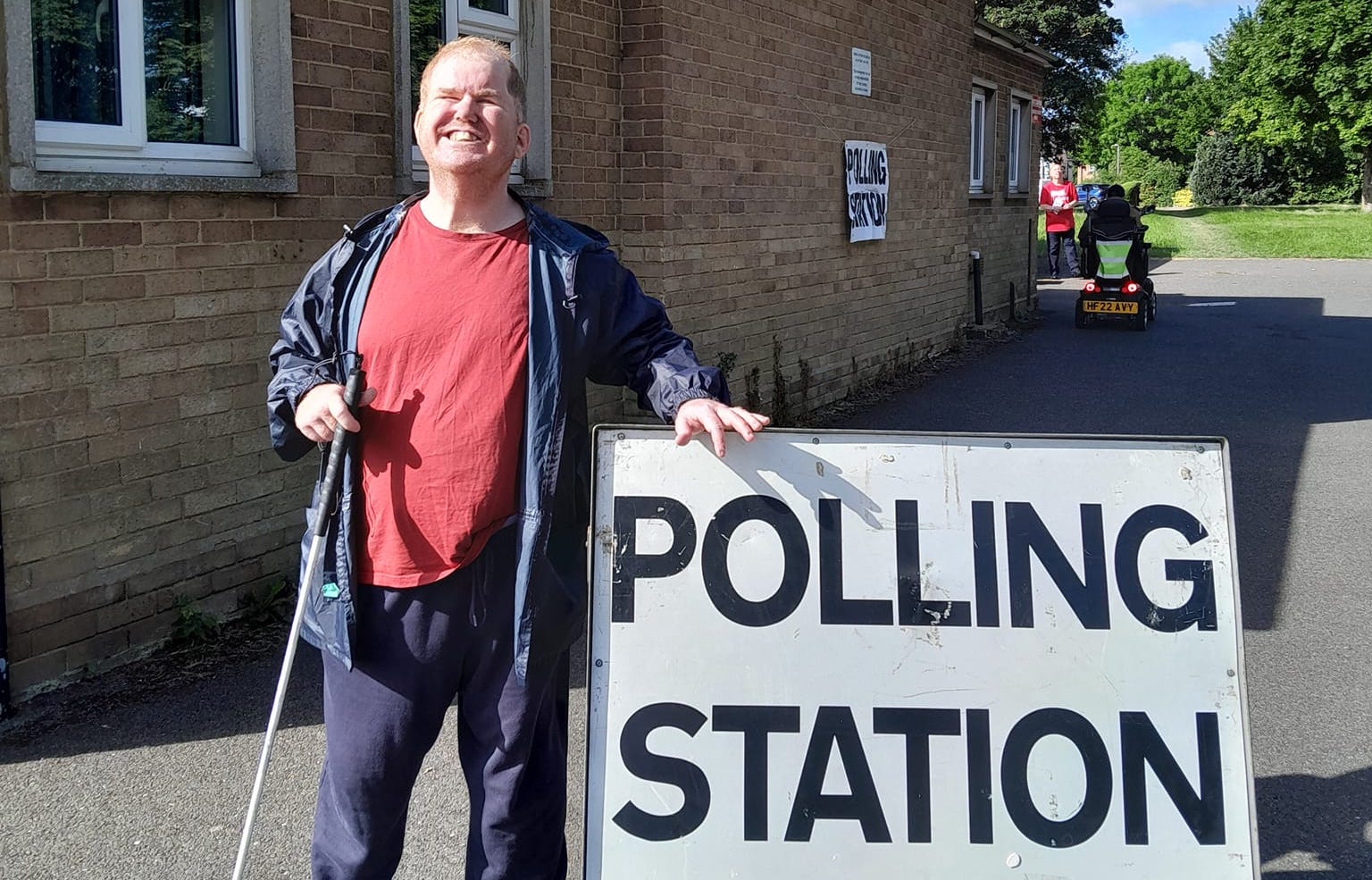 Andrew at the polling station