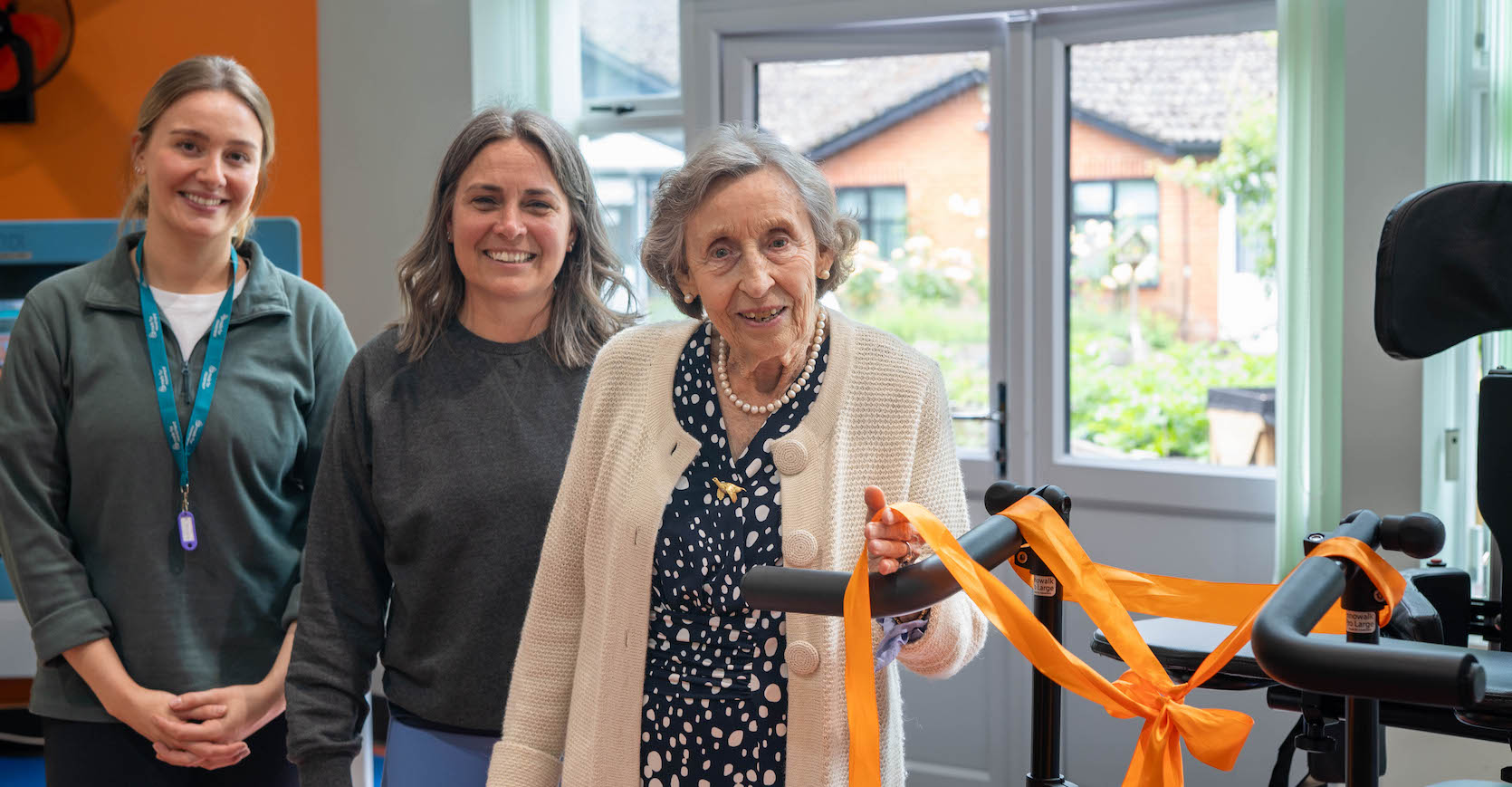 Lady Judith Colman cutting the ribbon on the Innowalk