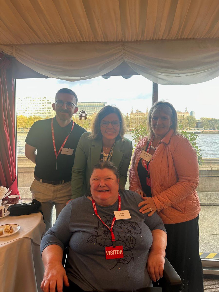 Sue with her MP Alex Barker at the House of Lords