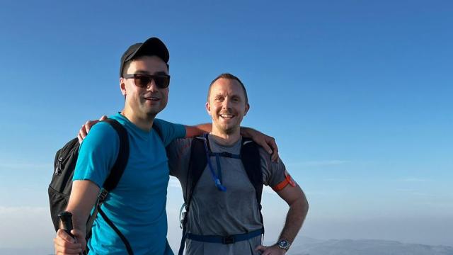 Jack and Michael on a mountain